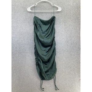Urban Outfitters Women's Strapless Dress Ruched sides Emerald Green Size Small